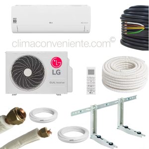 LG DualCool Onduleur Smart S12ET avec 5 m&egrave;tres KIT D'INSTALLATION - 12000 BTU Wi-Fi A++/A+ 3.5 kW, climatiseur reversible
