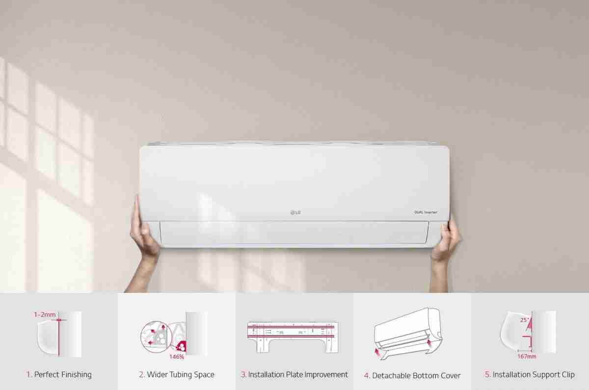 LG DualCool Onduleur Smart S12ET avec 5 mètres KIT D'INSTALLATION - 12000 BTU Wi-Fi A++/A+ 3.5 kW, climatiseur reversible – Image 4