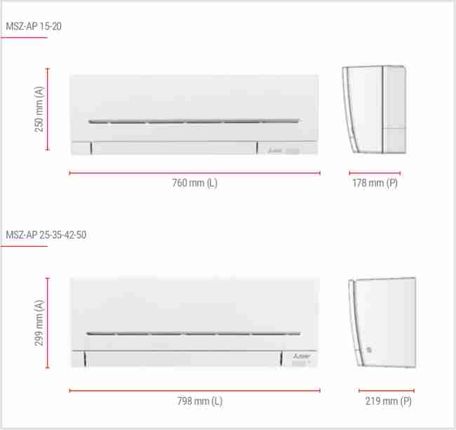 Mitsubishi Electric AP avec 7 mètres KIT D’INSTALLATION - 9000 BTU 2,5 kW - Wi-Fi - MSZ-AP25VGK-MUZ-AP25VG A+++, climatiseur reversible mural – Image 6