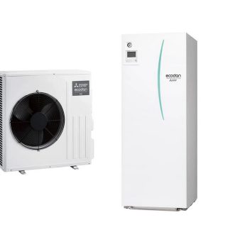 Pompe à chaleur air eau Mitsubishi Electric Ecodan Hydrotank module hydraulique SUZ-SWM60VA avec unité intérieure ERST17D-VM2D 170 litres