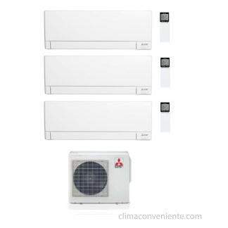 Climatiseur Mitsubishi Electric Trial Split 9000 + 9000 + 9000 BTU R32 Inverter Wi-Fi - Pompe à chaleur A++  - MXZ-3F54VF + MSZ-AY25VGKP + MSZ-AY25VGKP + MSZ-AY25VGKP