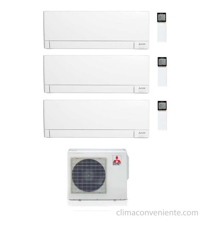 Climatiseur Mitsubishi Electric Trial Split 9000 + 9000 + 9000 BTU R32 Inverter Wi-Fi - Pompe à chaleur A++ - MXZ-3F54VF + MSZ-AY25VGKP + MSZ-AY25VGKP + MSZ-AY25VGKP