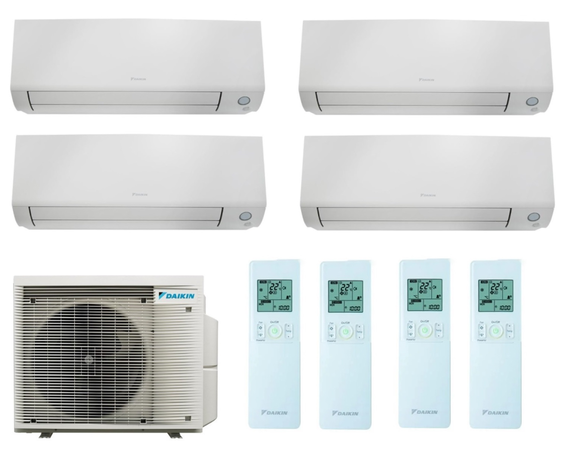 Climatiseur Daikin Quadri Split Perfera All Season 4x9000 BTU R32 Inverter Wi-Fi - A+++/A++ - 4MXM80A + 4xFTXM25A