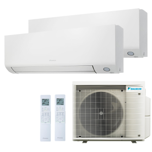 Climatiseur Daikin DualSplit Perfera 12000-18000 BTU R32 Inverter Wi-Fi - 2MXM68A avec FTXM35A + FTXM50A - Pompe à chaleur A+++