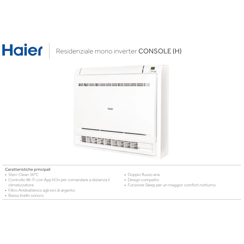 Climatiseur Haier Console Monosplit 18000 BTU R32 Inverter Wi-Fi, 1U50S2SJ2FA-2 + AF50S2SD1FA, pompe à chaleur A++ – Image 3