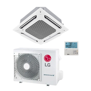 Cassette LG Compact 4 voies 18000 BTU / 5.0 kW Climatiseur R-32 Inverter &ndash; CT18F NQ0 + UUB1.U20 &ndash; A++/A+
