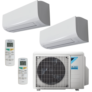 Climatiseur Daikin DualSplit Sensira 9000 + 9000 BTU R32 Inverter Wi-Fi A+++ – 2MXF40A avec CTXF25F + CTXF25F – Pompe à chaleur