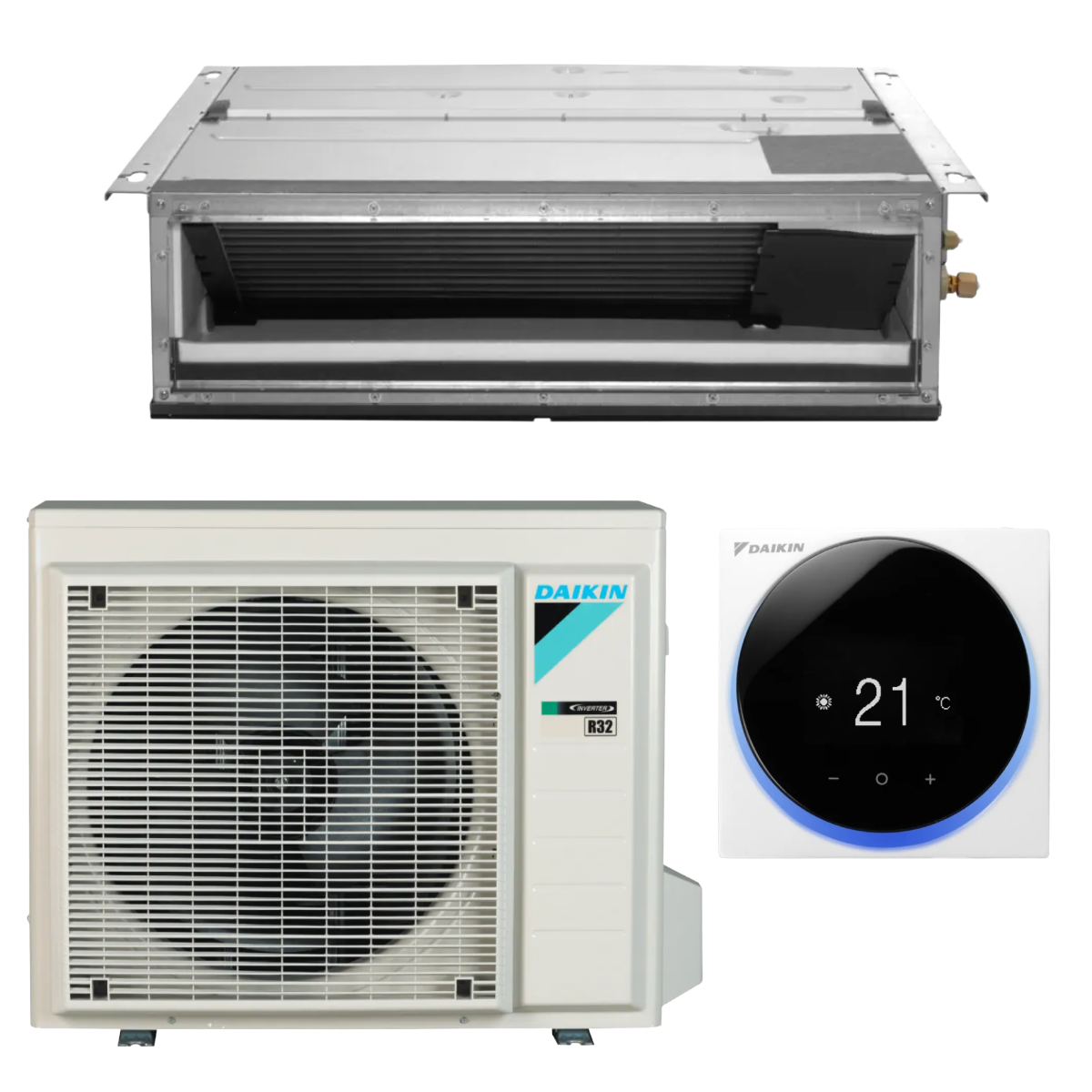Climatiseur Daikin Gainable Monosplit FDXM-F Série 9000 BTU / 2.4 kW R-32 Inverter - Pompe à chaleur A+/A+ - FDXM25F + RXM25A