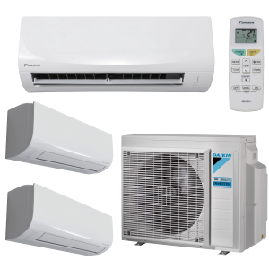 Climatiseur Daikin TrialSplit Sensira 9000 + 9000 + 12000 BTU R32 Inverter Wi-Fi A+++ – 3MXF52A avec CTXF25F + CTXF25F + CTXF35F – Pompe à chaleur