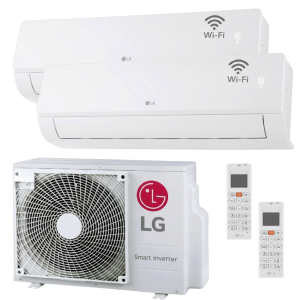 Climatiseur LG DualSplit Infinity 12000 + 12000 BTU R32 Dual Inverter Wi-Fi A++ – MU2R17.U18A0 avec EZ12CSN.CSJ1 + EZ12CSN.CSJ1 – Pompe à chaleur