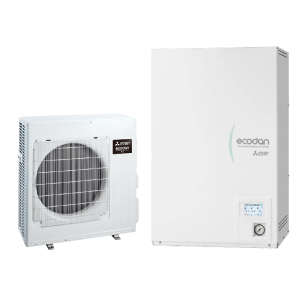 Mitsubishi Electric ECODAN R32 senza accumulo &ndash; Pompa di calore split aria-acqua Inverter 8 kW, SUZ-SWM80VA2 con Hydrobox ERSD-VM2E, classe A+++